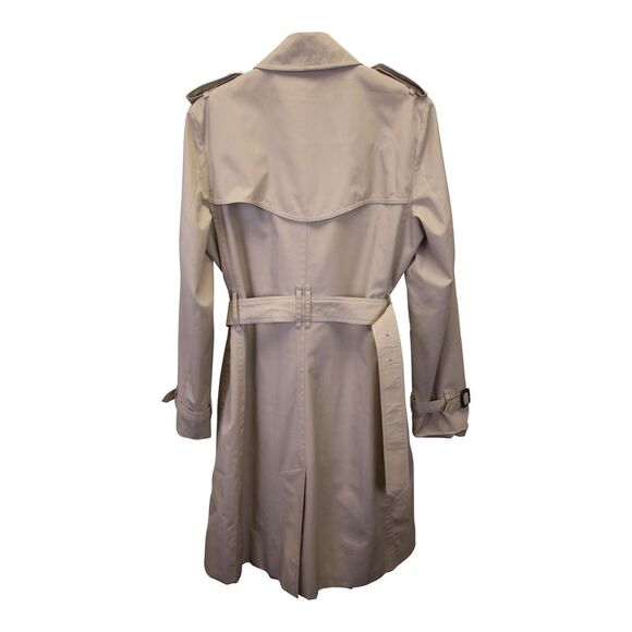 Burberry Double Breasted Rain Coat with Belt in Beige Polyester - Picture 2 of 3